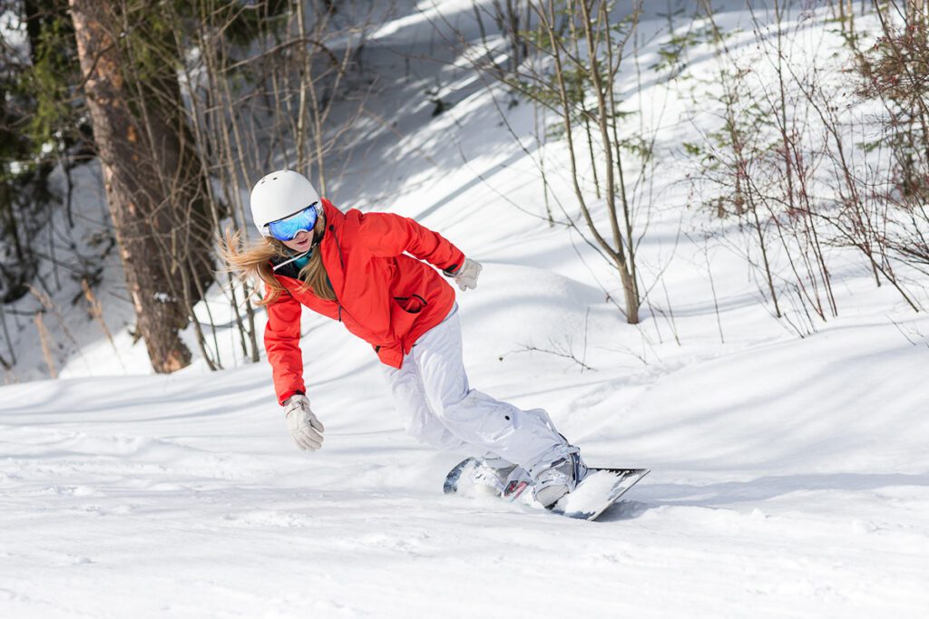 Snowboarding at Mount Hood Meadows.