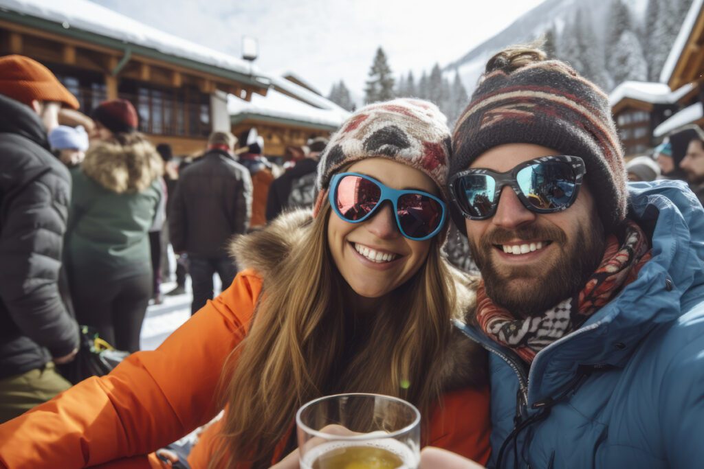 A couple at après ski