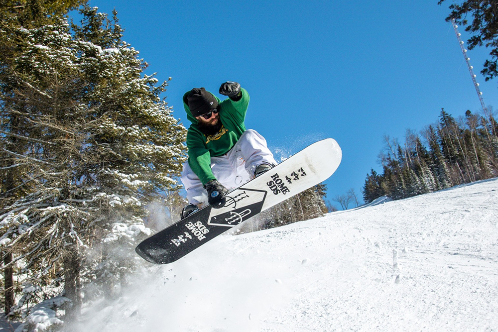 snowboarder gets air