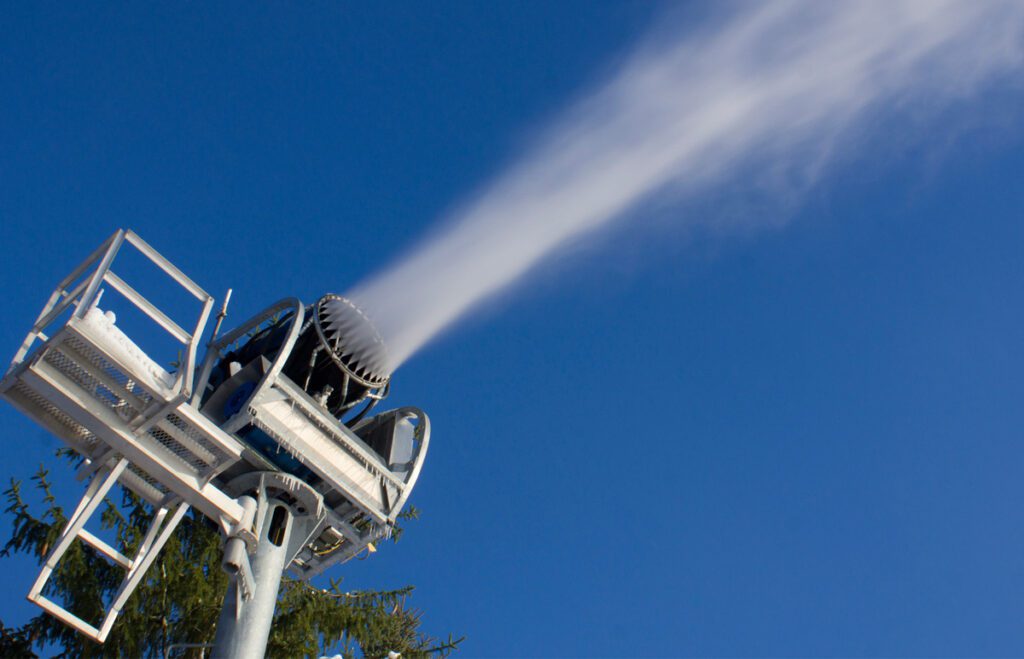 Snowmaking efforts at Shawnee Mountain have contributed greatly to this season's early opening. The resort will open early for the 2019-20 season on Nov. 23. (Photo courtesy Shawnee Mountain Resort.)