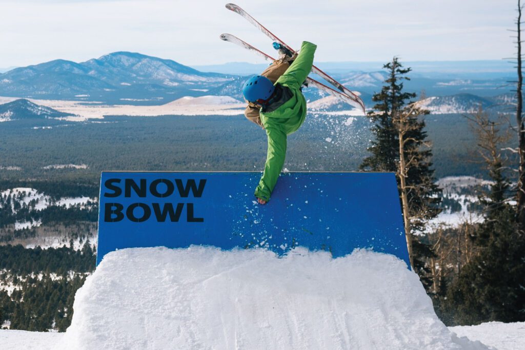 Arizona Snowbowl has terrain parks for all skill levels. (Photo courtesy Arizona Snowbowl.)