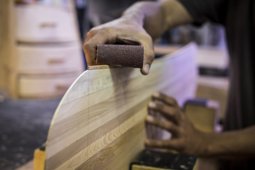 Austrian snowboard maker Baguette Boards crafts each custom snowboard by hand. (Photo courtesy Baguette Boards.)