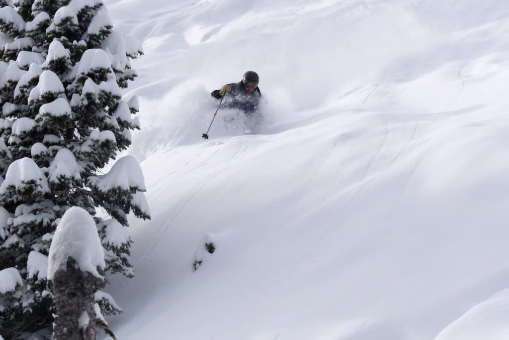 Knee-deep powder at Bridger Bowl