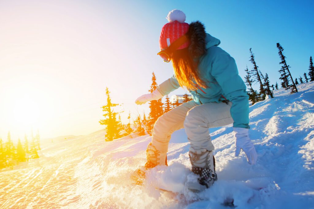 Snowboarding at Snowbird in Utah.