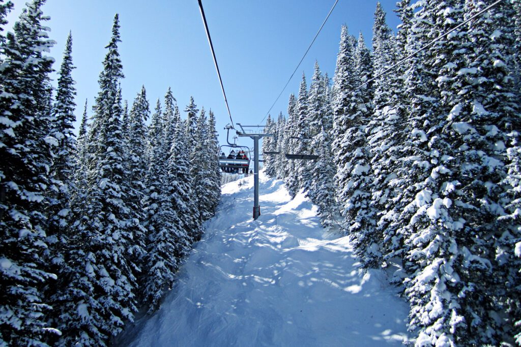 Vail ski lift in winter