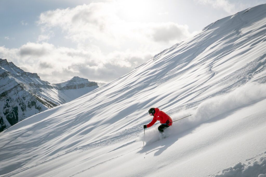 Big powder skiing at Lake Louise in Alberta.