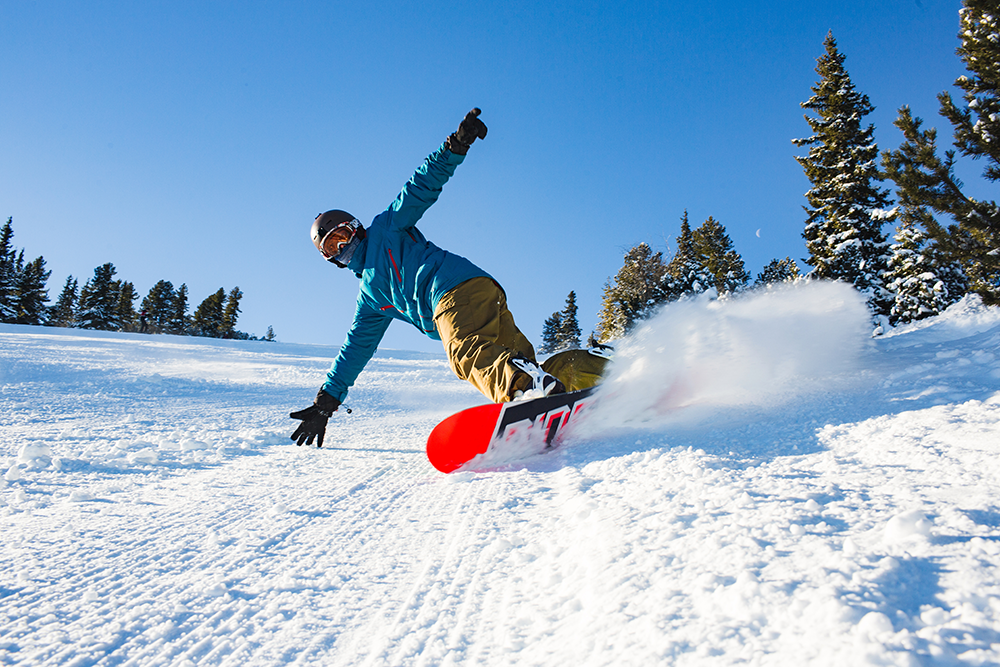Snowboarder on the slopes
